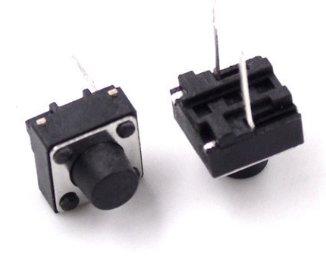Switch push 2 pines 6x6x4mm 17mm - Negro